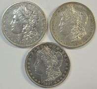High grade 1883-S, 1890-S & 1891-S Morgan Silver Dollars