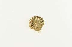 14K Yellow Gold 3D Scallop Sea Shell Ocean Motif Charm/Pendant