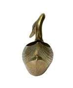 Vintage MCM Large Solid Brass Swan Planter With Curved Neck 17 Inch