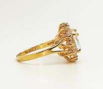 22KT YELLOW GOLD PLATED GEMSTONE COCKTAIL RING