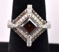 Brown CZ Ring In Sterling Silver