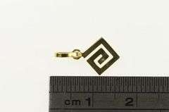 14K Yellow Gold Squared Swirl Spiral Geometric Charm/Pendant