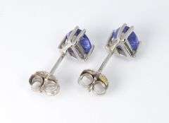 Popular Triangular Tanzanite Earrings