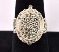 Marcasite Gem Ring In Sterling Silver