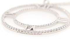 Tiffany & Co. Atlas Diamond Large Circle Pendant Necklace in 18K W/Box and Pouch