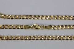14k Yellow Gold Hollow Curb Link Chain 3.2mm Necklace 30"