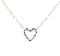 Sweet 18kt White Gold Necklace With Heart Shaped Diamond Pendant