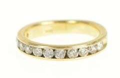 14K Yellow Gold 0.84 Ctw Classic Diamond Channel Wedding Ring