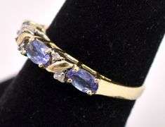 Splendid Purple Iolite Gem Ring In Yellow Gold
