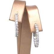 2.25 CARAT DIAMOND! 14 WHITE GOLD HOOP EARRINGS