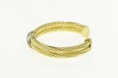 14K Yellow Gold David Yurman X Designer Cable Cuff Bracelet