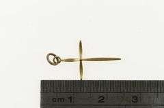 14K Yellow Gold Curved Christian Faith Symbol Classic Charm/Pendant