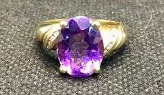 LILAC MIST AMETHYST 14K YELLOW GOLD DIAMOND RING