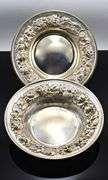 Lovely Pair of Hand-Chased Stieff Sterling 5.5" Dishes