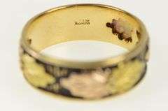 10K Yellow Gold Black Hills Leaf Ornate Pattern Wedding Band Ring