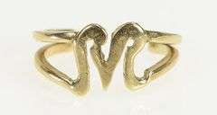 14K Yellow Gold M Cursive Monogram Name Initial Open Back Toe Ring