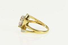 10K Yellow Gold Trillion Mystic Topaz Diamond Statement Ring
