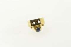 14K Yellow Gold Oval Lapis Lazuli Vintage Slide Bracelet Charm/Pendant