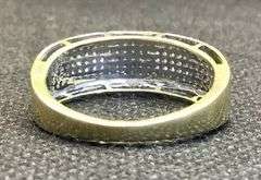 FABULOUS AND ELEGANT 10K YELLOW GOLD 1/3 CT DIAMOND MULTI-ROW STEPPED EDGE BAND