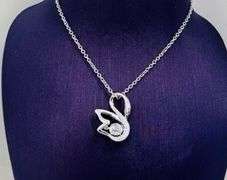 Swan Platinum over 925 sterling silver Pendant