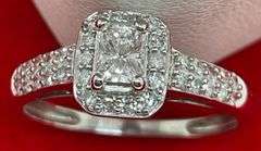 CERTIFIED LADIES 14K WHITE GOLD AND DIAMOND RING