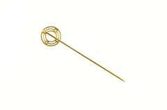 14K Yellow Gold Art Deco Sim. Sapphire Circle Round Stick Pin