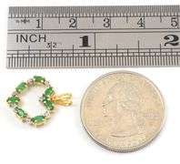 Sweet Emerald & Diamond Heart Pendant