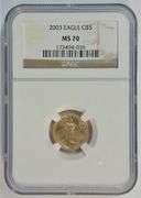Flawless 2003 $2 American Gold Eagle coin. NGC MS70