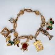 18K & 14K MIXED GOLD CHARM BRACELET
