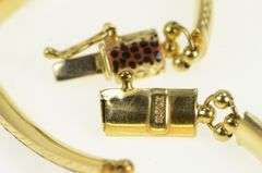 14K Yellow Gold Cheetah Leopard Enamel Curved Bar Link Bracelet