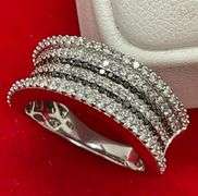 CERTIFIED  NEW 14K WHITE GOLD AND DIAMOND BAND