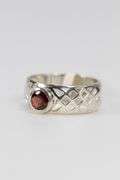 Sterling Silver Natural Garnet Gemstone Ring Size 9