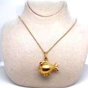 18K YELLOW GOLD "FISH" CHARM NECKLACE