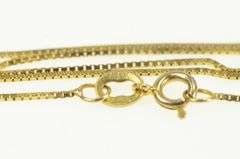 14K Yellow Gold 0.6mm Box Link Vintage Square Chain Classic Necklace