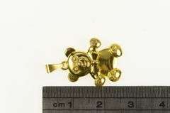 8K Yellow Gold High Relief Teddy Stuffed Animal Kids Charm/Pendant