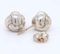 Sterling Silver Tiffany & Co Love Knot Stud Earrings
