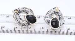John Hardy 2 Tone Black Onyx Earrings