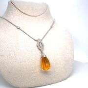 14K WHITE GOLD CHARM NECKLACE WITH DIAMONDS