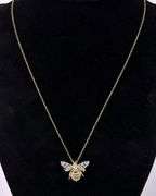Vermeil Bumblebee Pendant Necklace In Sterling Silver