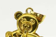 8K Yellow Gold High Relief Teddy Stuffed Animal Kids Charm/Pendant