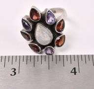 Multi-Gem Ring In Sterling Silver