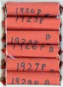 6 Rolls of 1920s Lincoln Wheat Cents