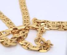Italian Yellow Gold Marine Link Chain Necklace