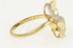 14K Yellow Gold Vintage Wavy Diamond Curvy Statement Ring