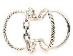 David Yurman Diamond Wellesley Cuff Bracelet in Sterling