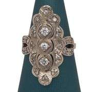 14K ROSE GOLD RING WITH CUBIC ZIRCONIA STONES