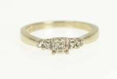 10K White Gold Classic Vintage Diamond Promise Engagement Ring