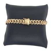 30.1 GRAMS!14K YELLOW GOLD VVS CUBAN LINK CHAIN BRACELET