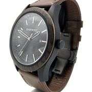 Walnut & Brown Leather Watch