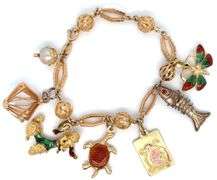 18K & 14K MIXED GOLD CHARM BRACELET